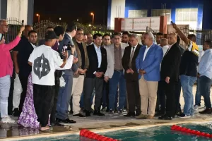 وزير الشباب والرياضة ومحافظ الجيزة يفتتحان مجمع حمامات السباحة بمركز التنمية الشبابية بالشيخ زايد 25 - جريدة المساء