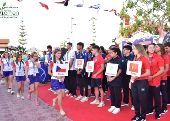 رئيس جهاز مدينة العلمين الجديدة يشهد إفتتاح بطولة العالم للسباحة بالزعانف ببورتو مارينا 23 - جريدة المساء