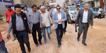 محافظ المنوفية يتفقد إنشاءات مدرسة شهداء 6 أكتوبر بجروان وتطوير شارع الجيش بالباجور 1 - جريدة المساء