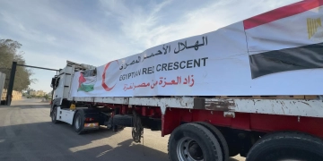مساعدات جديدة من الهلال الأحمر المصرى لـ غزة