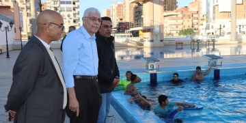 "القاصد"يتفقد المجمع الأوليمبي للرياضات المائية بجامعة المنوفية 1 - جريدة المساء
