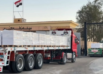 الهلال الأحمر المصرى يدفع بزاد العزة الـ 113 لأهل غزة