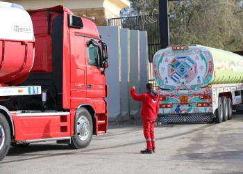 الهلال الأحمر المصرى يمد غزة بزاد 115