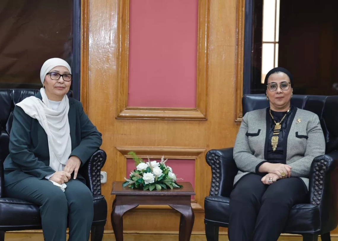 أمل عمار تبحث دعم تمكين المرأة مع وزيرة الأسرة بتونس 17 - جريدة المساء