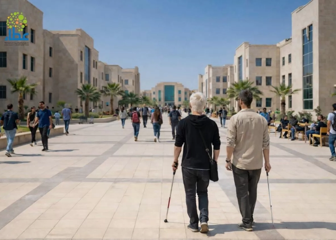 أحد الطلاب من ذوى الإعاقة