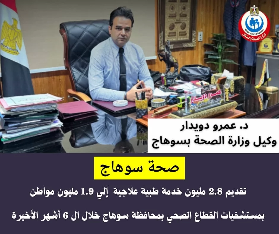 تقديم 2.8 مليون خدمة طبية لـ 1.9 مليون مواطن بمستشفيات سوهاج خلال 6 أشهر 18 - جريدة المساء