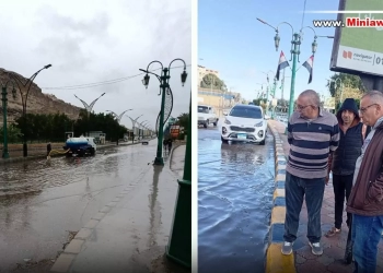 رئيس مياه المنيا يتفقد أعمال سحب تجمعات مياه الأمطار 25 - جريدة المساء