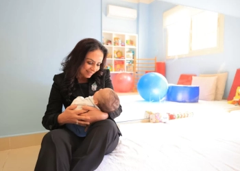 مايا مرسى وزيرة التضامن الاجتماعى مع الأطفال