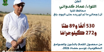 محافظ المنيا: توريد 530 ألف طن قمح .. وضبط ومصادرة 1317 طنًا مخالفًا وغير مطابق للمواصفات 2 - جريدة المساء محافظ المنيا: توريد 530 ألف طن قمح .. وضبط ومصادرة 1317 طنًا مخالفًا وغير مطابق للمواصفات 1 - جريدة المساء