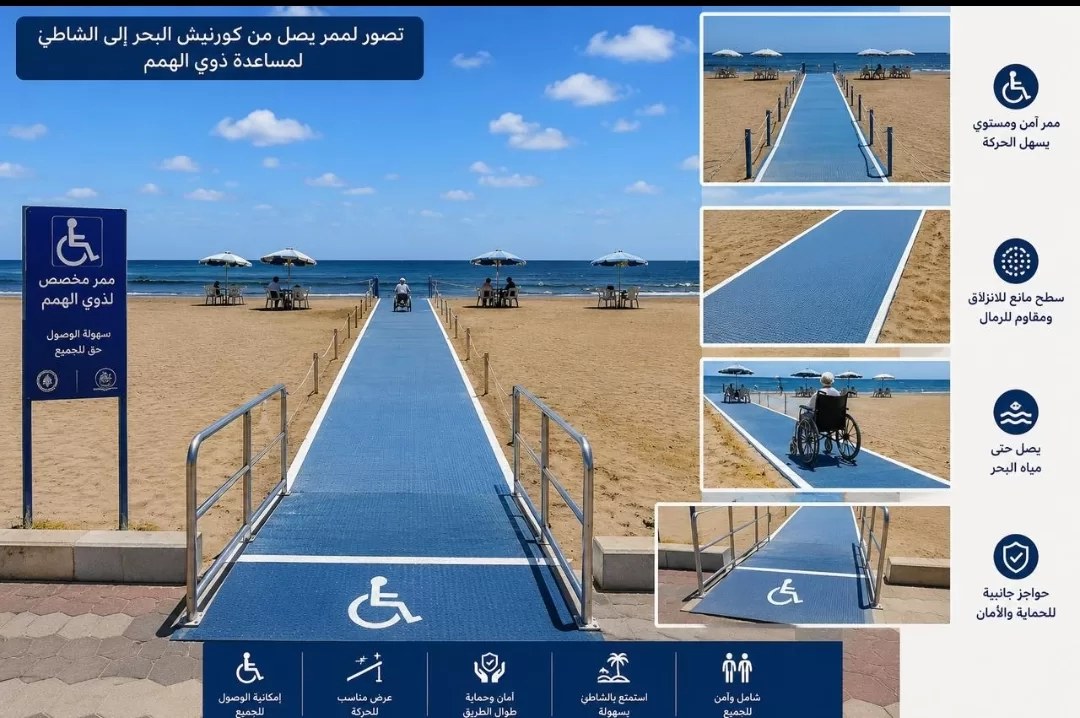 لأول مرة في بورسعيد.. إنشاء أول ممر آمن لذوي الهمم إلى مياه البحر وتخصيص شاطئ مجهز للمكفوفين وضعاف السمع 20 - جريدة المساء لأول مرة في بورسعيد.. إنشاء أول ممر آمن لذوي الهمم إلى مياه البحر وتخصيص شاطئ مجهز للمكفوفين وضعاف السمع 19 - جريدة المساء