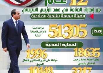 الرئيس السيسي و12 عام من الانجازات فى قطاع الصناعة 21 - جريدة المساء