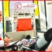 الشاب مع الزميلة منار إبراهيم المستشار الإعلامى للهلال الأحمر